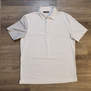 J Lindeberg Tour Tech Polo Shirt Mens Large White Golf Pullover Lightweight